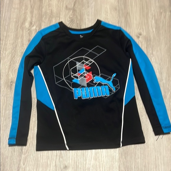 Puma Black and Blue Long Sleeve Shirt - Picture 1 of 1